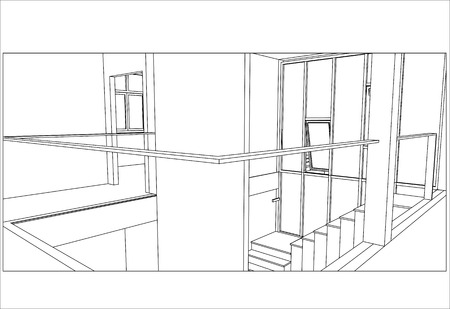 sketch design of interior ,vector のイラスト素材