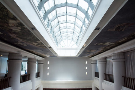 glass roof in building 