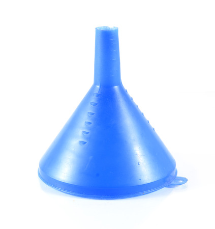 blue funnel   isolated on white background.の写真素材