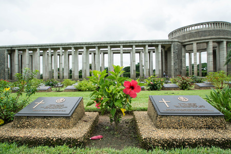 Htauk Kyant War Memorial Cemetery in Yangon, Myanmar.のeditorial素材