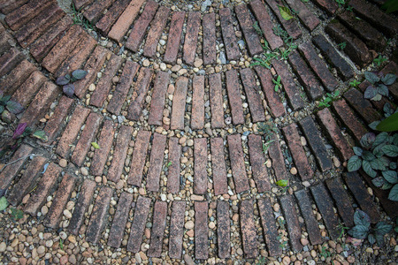 circular brick pattern background texture.の写真素材