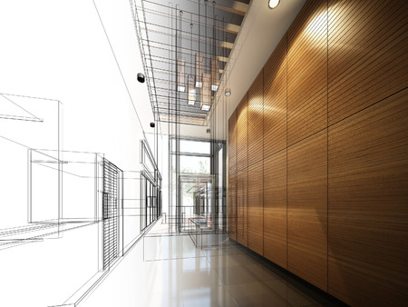 sketch design of interior hallの写真素材