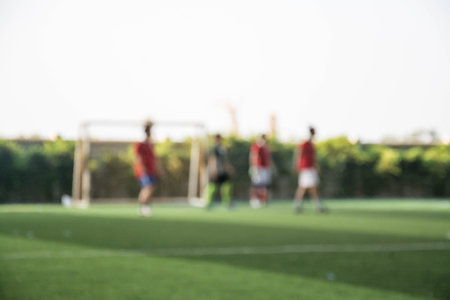 Blurred image of a football field, use for background.