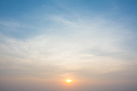 Sunset with  blue skyの写真素材