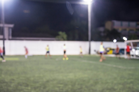 Blurred image of a football field, use for background.の写真素材
