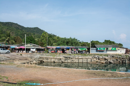 Trat, Thailand MAY 8, 2016: Port ferry boat in Koh Chang Island, Trat, Thailand. Koh chang Is the second largest island of Thailand.のeditorial素材