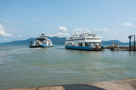 Trat, Thailand MAY 7, 2016: Port ferry boat in Koh Chang Island, Trat, Thailand. Koh chang Is the...