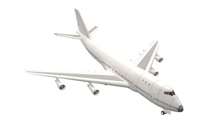 passenger airplane isolate on white ,3d