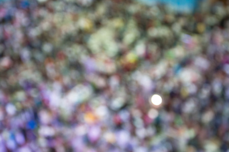 Blurred image of people walking at shopping mall on top viewの写真素材