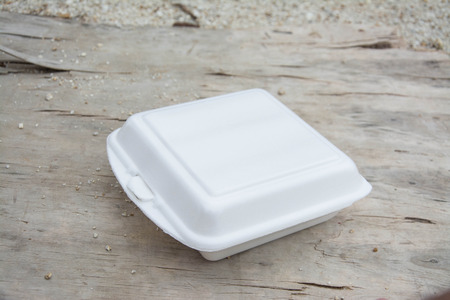 white foam box for foodの写真素材