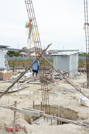 Groundbreaking ceremony for home building in Thailandのeditorial素材