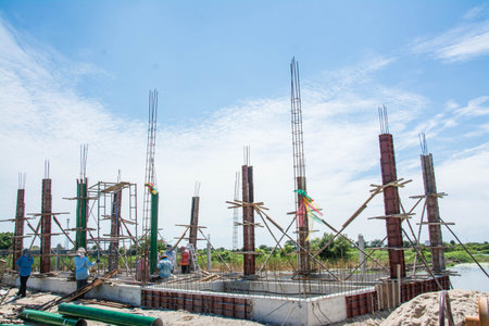 Samutprakarn, Thailand August 08,2016: worker  at  construction site,Thailand