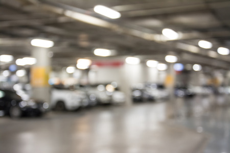 Abstract blur image of car parking backgroundの写真素材