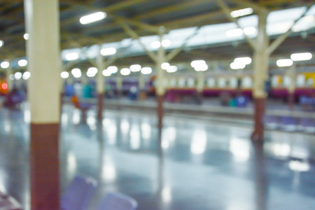 Blurred abstract background of train stationの写真素材