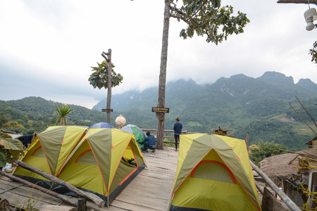 CHIANGMAI, THAILAND - DEC 16,2016 :Homestay camping and tent at Doi Luang Chiang Dao in Chiang Mai Province, Thailandのeditorial素材