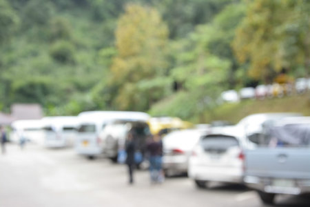 Abstract blur image of outdoor car parking background