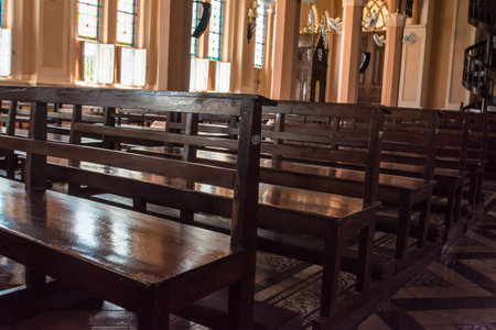 seating in church , Chantaburi, Thailandのeditorial素材