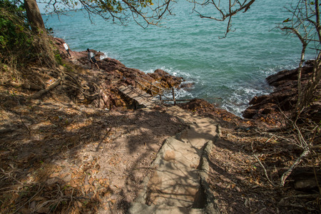 Pink stone beach , Chantaburi in Thailandの写真素材