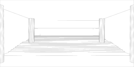 sketch design of interior hall,vectorのイラスト素材