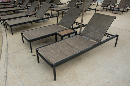 daybed  on  the beach in water park