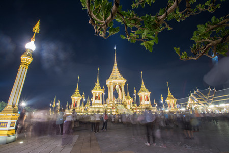 Exhibition on royal cremation ceremony,Sanam Luang Ceremonial Ground,Bangkok,Thailand on November18,2017: Royal Crematorium for the Royal Cremation of His Majesty King Bhumibol Adulyadejのeditorial素材