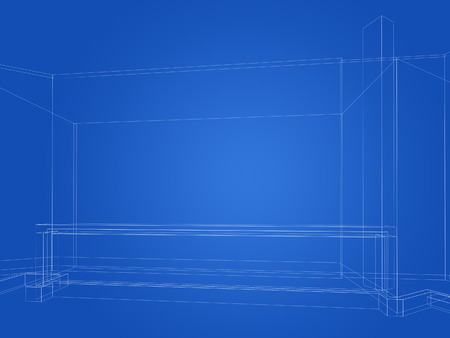 sketch design of counter bar ,3dwire frame renderの写真素材