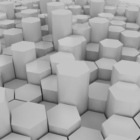 3d rendering of  hexagons background