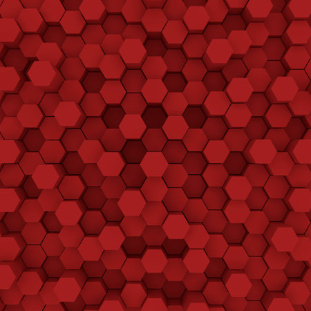 Red hexagon pattern backgrond. 3d rendering