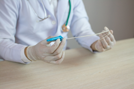hands and remedial catheter. Hygienic care of the patient.の写真素材