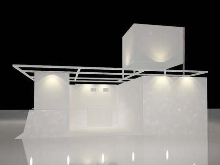 sketch design of exchibition kiosk, 3d renderingの写真素材