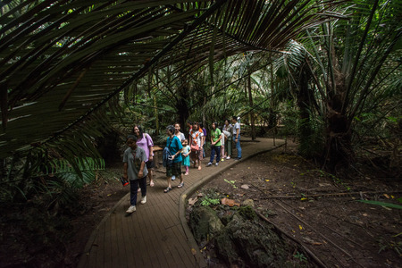 Uthai Thani, Thailand - December 30, 2018:  Visitors  walk at Hup Pa Tat cave unseen thailand at Lan Sak District Uthai Thani, Thailandのeditorial素材