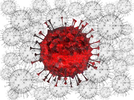 COVID-19 on white background,3d rendering . World Health Organization WHO introduced new official name for Coronavirus disease named COVID-19の写真素材