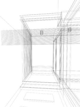abstract sketch design of terrace ,3d rendering の写真素材