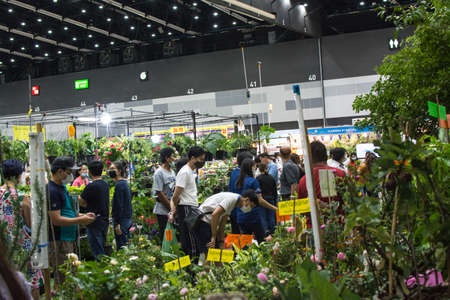 BANGKOK- August 07 ,2020: People  walking in Baanlaesuan  fair midyear 2020 in BITEC   (Bangkok International Trade & Exhibition Centre) Bangna, Thailand.のeditorial素材