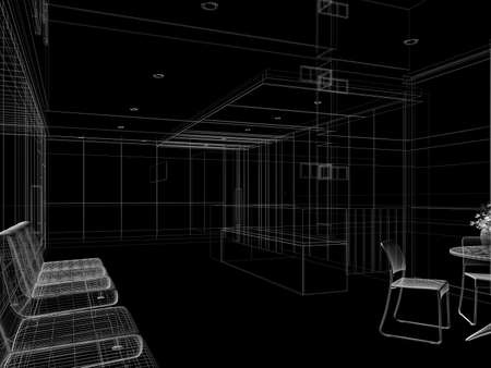 Sketch design of interior receptionの写真素材