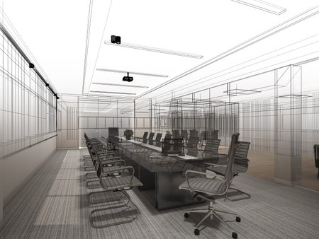 3d rendering of interior conference room
