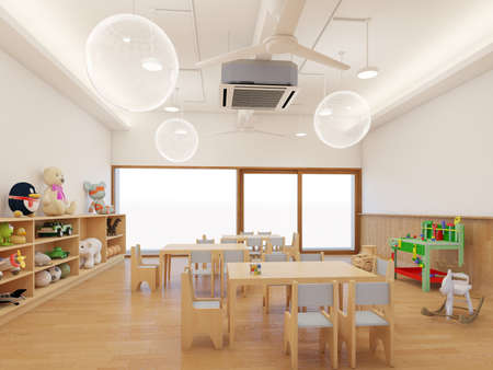 3d rendering of interior kindergarten classの写真素材