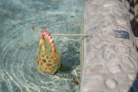 Boiled egg in hot spring at San Kamphaeng Hot Springs in Chiang Mai,  Thailand
