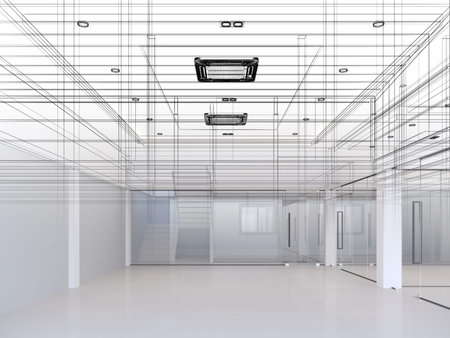 modern empty room  interior design, 3d rendering
