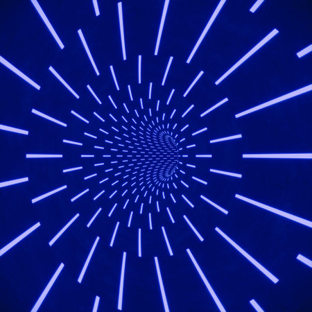 blue lighting with empty tunnel space, 3d rendering sci-fi concept