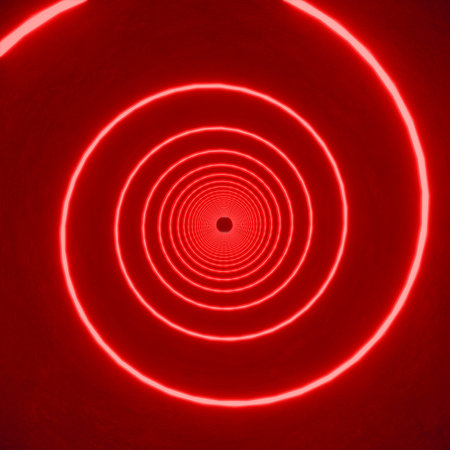 red lighting with empty tunnel space, 3d rendering sci-fi conceptの写真素材