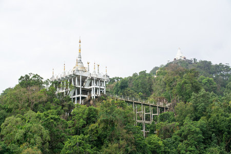 Khao na nai luang dharma park.Temple on the mountain.Surat Thani, Thailand.の写真素材