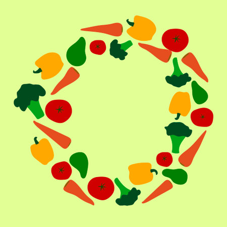 Frame with colorful vegetablesのイラスト素材