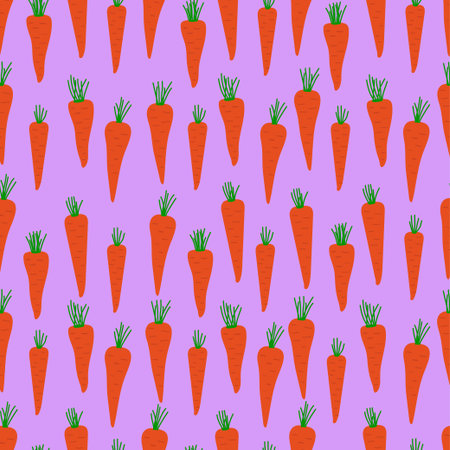 Seamless pattern with carrot. Vegetarian background with carrots