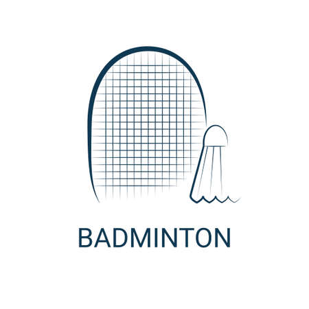 Badminton racket and shuttlecock in minimalist style. Sport designのイラスト素材