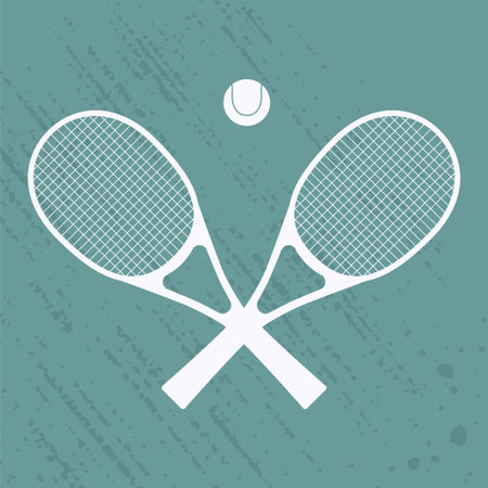 Tennis icon design. Retro styleのイラスト素材