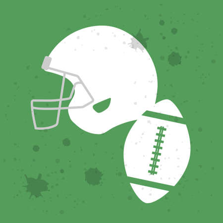 Rugby equipment in retro styleのイラスト素材