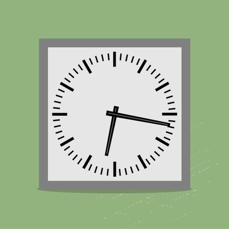 Classic quare clock. Retro style with texture