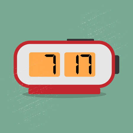 Digital alarm clock. Retro style with textureのイラスト素材