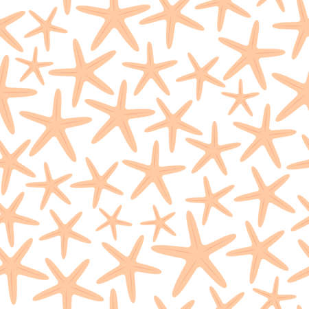 Hand drawn seamless pattern with starfish in pastel colorのイラスト素材